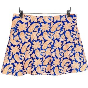 Polo Ralph Lauren Golf Women's‎ Paisley Floral Skort Blue Orange Large
